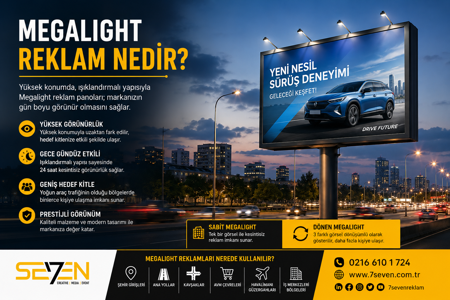 Megalight Reklam Nedir? Şehir Trafiğinde Markanızı Öne Çıkaran Premium Reklam Çözümü